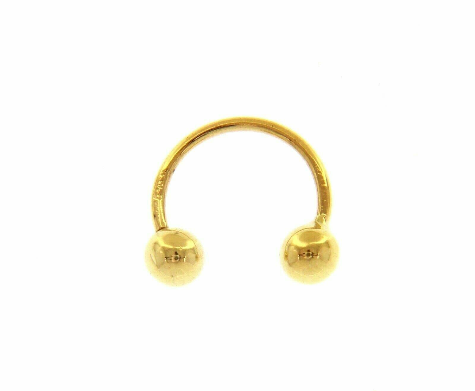 generico PIERCING Körper aus Gelbgold, 18 K, 750, runde Barbell mit 5 mm großen Kugeln, hergestellt in Italien