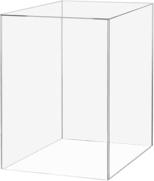 6" x 6" x 9" Acrylic Display Riser Box with One Open Side No Lid Versatile Clear Tall Retail Merchandise Storage Bin or Product Platform