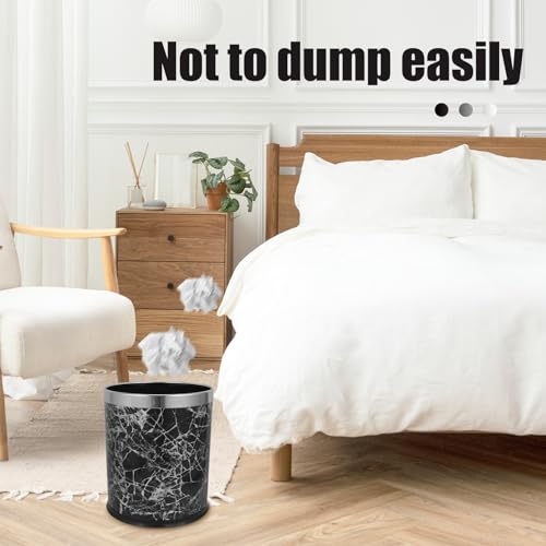 Totority cesto de basura redondo sin tapa 10 l acero inoxidable negro miniatura 5