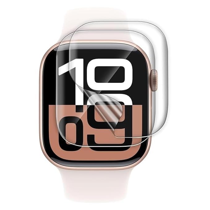 Image of BLACKSHEEP 2 Pack Membrane For Apple watch Series 10, Series 11 46mm Full Screen Coverage Flexible Watch Screen Protector with Easy Installation Kit
