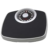 TERRAILLON   NEO T   Pèse personne mécanique, Large plateau métal avec revêtement anti dérapant, Grand cadran haute lisibilité, Balance robuste, Capacité 180 kg, Graduation 1 kg, Noir et Argent