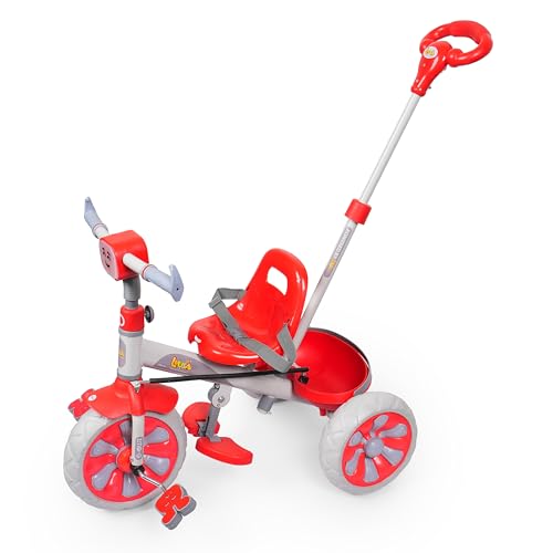 Image of Luusa Emo-G Light & Musical Tricycle for Kids | Baby Tricycle with 3 Adjustable Parental Control for 2 Years to 5 Years for Boys|Girls (Carrying Capacity Upto 30KGS) (RED)