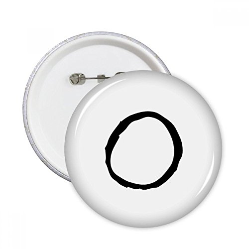 Badge grec Omicron broche ronde noire XL finition premium pour customisation