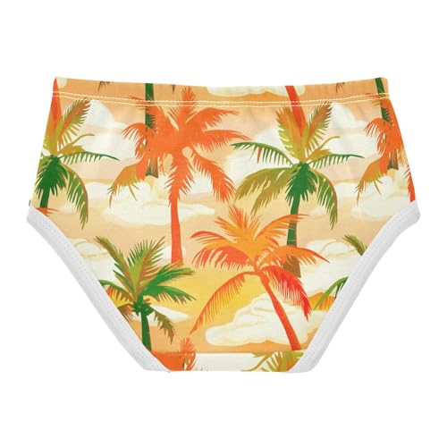 Joisal Cotton Toddler Underwear Floral Tropical Palm Trees Orange Panties for Girl Stylish Briefs Undies Kids 2t2