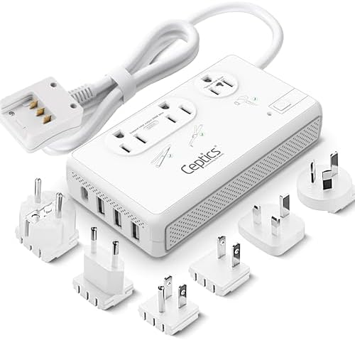 Ceptics 2000W Travel Voltage Converter for Hair Dryer & 200W Conv...