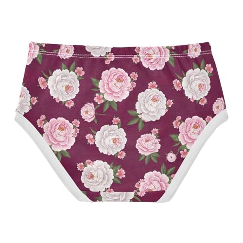 Joisal Print Toddler Girls Underwear 2t Cotton Panties Little Girl Vivid White Pink Flowers Briefs Girls Undies2