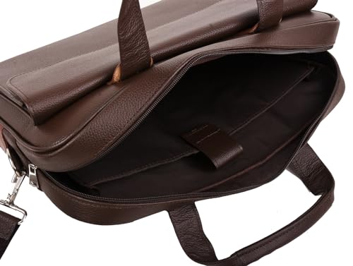Lulumm Full-Grain Leather Briefcase for Men, Leather Laptop Bag, Business Messenger Bag, Crossbody Shoulder Satchel3