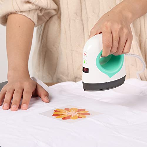 Offnova Mini Heat Press For T-Shirts Shoes Hats, 4" X 2.5" Small Iron Press For Crafts 5 Heat Settings With Lcd, 3D Stickers & Bag Included (Mint) #TOP2