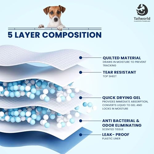 Image of Training Pads, with Odor Lock Technology & Super Absorbent Pee Pads, Leak-Proof Dog Potty Training Pads for Puppies, Dogs,Cats & Rabbits (60 X 60 cm) Pack of 2(100 Pcs Each)
