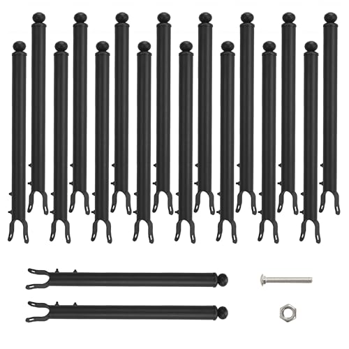 18 Pack 1-3/8'' Chain Link Fence Extension, 20'' Fence Extension Height, Galvanized Post Extender for Dogs and Privacy (Black)