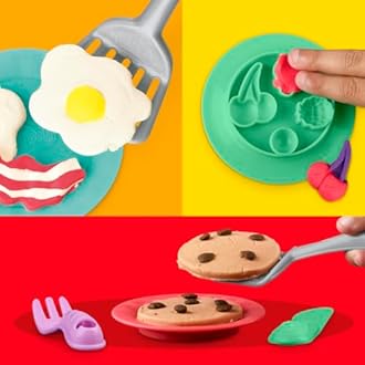 Play-Doh Kitchen Creations Flip 'n Pancakes Set with 14 Accessories & 8 Cans, Back to School Class Room Supplies, Food & Cooking Toys for Kids, Preschool Toys, Ages 3+
