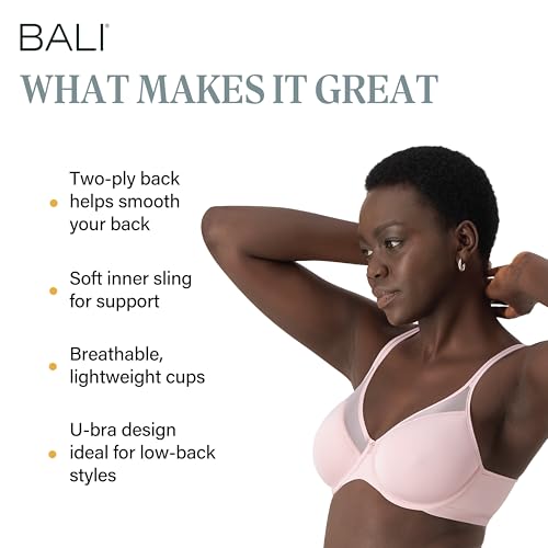 Image of Bali Women's Everyday Bras for Women - One Smooth U Underwire Bras - Adjustable, Supportive & Comfy, Plus Size