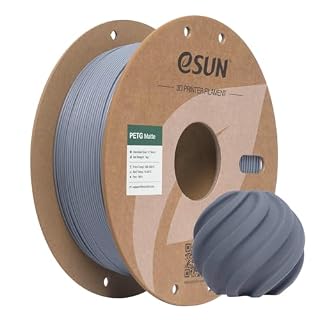 eSUN マットPETG フィラメント 1.75mm, 3Dプリンター用フィラメント, マット仕上げ, 光沢なしカラー, フロスト質感, 1kgスプール (2.2LBS)、ダークグレー