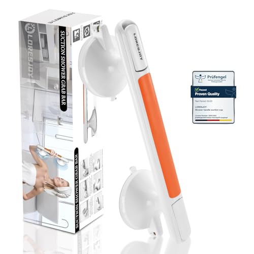Mannicix Asa de Seguridad para Baño con Ventosa, Agarraderas de Baño con Ventosa y Indicator, Manija de la Ducha No Requiere Perforación Ducha de Apoyo para Personas Mayores Discapacitados Niños