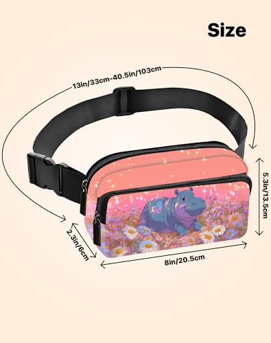 Image of Hippo Fanny Pack for Women Belt Bag Fashion Everywhere Waist Pouch Lightweight Crossbody Bags with Adjustable Strap