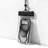 Wtrgas スマホ 防水ケース IPX8 携帯電話 防水バッグ スマートフォン ぼうすい ケース 防水ポーチ 透明 最大7.2" 水中タッチ対応 高透過率画面 プール お風呂 水中撮影 海水浴 水泳 潜水 温泉 iPhone android ブラック 1枚