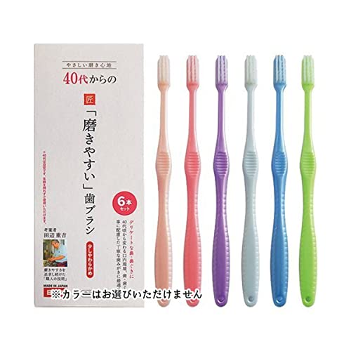 ライフレンジ 40代からの磨きやすい歯ブラシ 少しやわらかめ 先細毛 6本セット LT-59のサムネイル