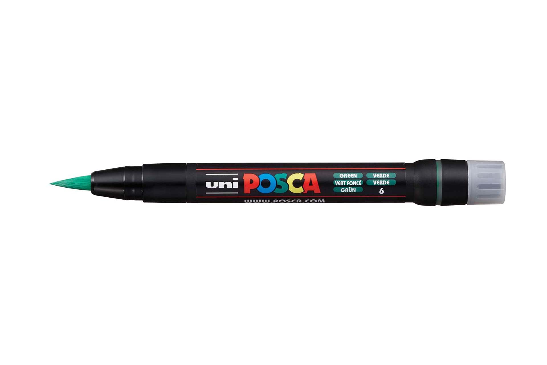 Uni-Ball Posca PCF-350 1-10 mm Soft Brush Tip Paint Marker Pen | Green Ink | Pack Of 1