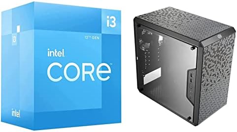 INTEL CORE I3-12100F Desktop & Cooler Master MasterBox Q300L Micro-ATX Tower & Fully Ventilated Airflow, Black (MCB-Q300L-KANN-S00)