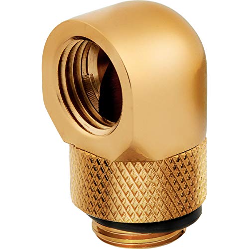 Adaptateur rotatif 90 Corsair Hydro X raccord watercooling G1/4 BSPP PC laiton lot de 2 or