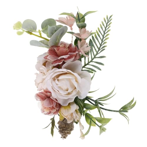 Homoyoyo ブライダルパールフラワー髪飾り ウェディングヘアコーム ホワイト 花モチーフ 結婚式用女性アクセサリー ラインストーン輝き 挙式