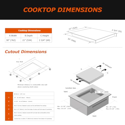 Bigoods BP-DCL12 30 Inch Induction Hob Cooktop 4 Burners thumb #5