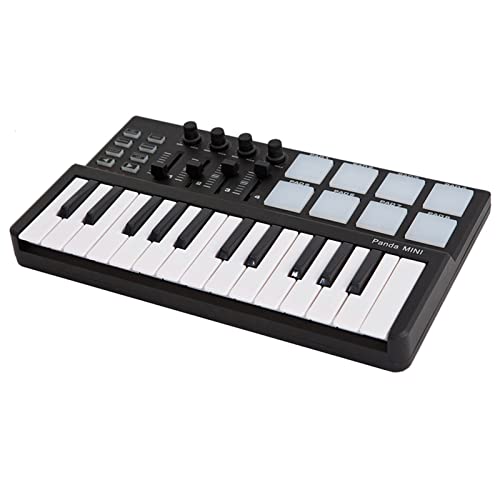 mini midi controller - Ebriche mini MIDI Controller,Portable Mini 25-Key USB Keyboard and Drum Pad MIDI Controller