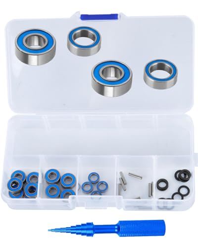 RCMYou RC Bearings Kit Upgrades Part for 1/10 Slash 2WD VXL/Stampede 2WD VXL/Rustler 2WD VXL/Bandit 2WD VXL,Rubber Sealed Precision Ball Bearings,Navy Blue