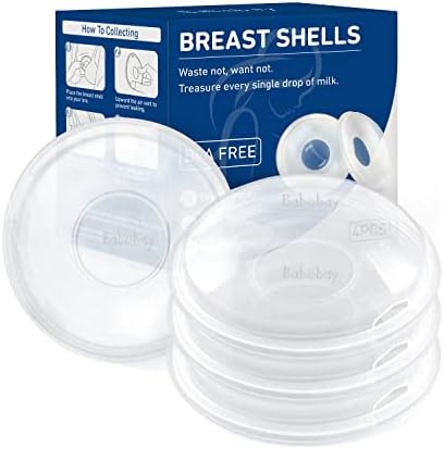 Breast Shells, 4 Pack Nursing Cups, Milk Saver, Protect Sore Nipples for Breastfeeding, Collect Breastmilk Leaks for Nursing Moms, Soft and Flexible Silicone Material, Reusable