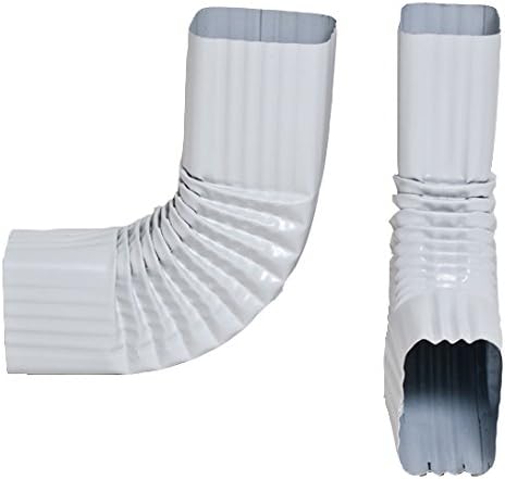 2x3 and 3x4 - Downspout Gutter Elbows - Choose from 30 degree, 45 degree, 75 degree 90 degree (90 degree, Style B, 2x3, Low Gloss White)