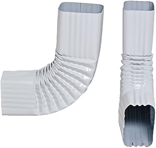 2x3 and 3x4 - Downspout Gutter Elbows - Choose from 30 Degree, 45 Degree, 75 Degree 90 Degree (90 Degree, Style B, 3x4, Low Gloss White)