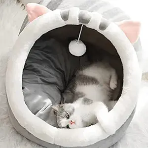 Arcanine Cat Bed Cave - Cat Beds for Indoor Cats Cat House Cat Hut with Removable Washable Cushioned Pillow, 2 in 1 Outdoor Cat Tent Beds