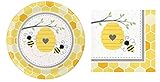 Bumblebee Baby Dinner Plates (16) and Luncheon Napkin (16) Bundle