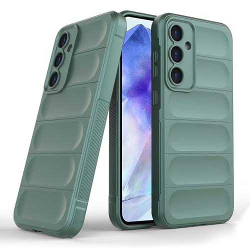 amazon basics Mobile Cover for Samsung Galaxy A55 5G | Full Camera Protection | Liquid Silicon Case | Flexible Bumper Case for Samsung Galaxy A55 5G (Green)- Best and cheap mobile covers in India