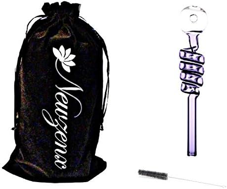 Hookah Pyrex Glass Oil Burner Pipe Blue 5 Inch Colored Glass Water Pipe Bubbler Including Fancy Velvet Pouch & Pipe Cleaner