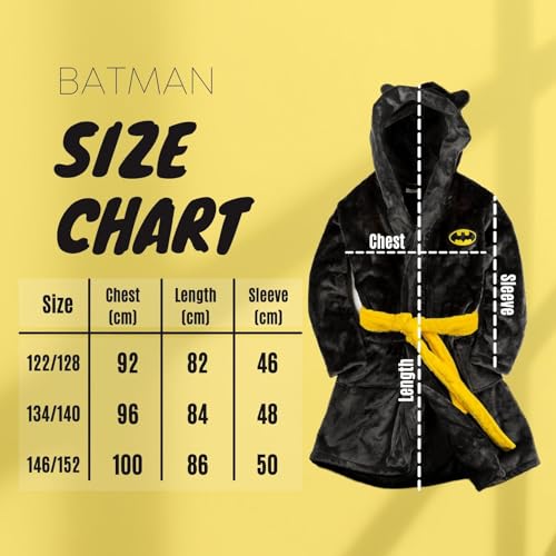 soxo DC Comics Batman Bademantel Kinder Geschenk Mädchen Jungen Bademäntel Baby Geschenke 134-140 Batman