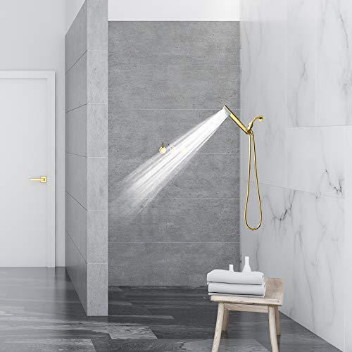 Showermaxx, Luxury Spa Series, Ultra High Pressure Hand Held Shower Head With Extra Long Stainless Steel Hose, Maxx-Imize Your Shower With Showerhead In Polished Brass/Gold Finish #TOP4