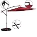 Sundale Outdoor 10 Feet Aluminum Offset Patio Umbrella with Crank and Cross Bar Set, Cantilever Umbrella for Deck, Garden, Backyard, 8 Steel Ribs, 100% Polyester Canopy Shade (Burgundy)