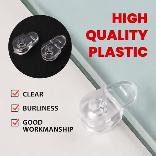 25 Stück Glasklemme, Glashalter Klammern Kunststoff, Spiegelhalter Glashalter, Transparente Glashalter Clips, Glasregalhalterung, für Schranktüren, Vitrinen, Badezimmerspiegel und Weinschränke