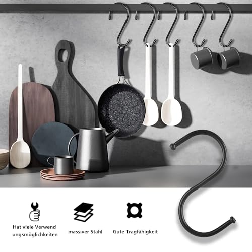 Huamirra S Haken, 24 Stück S Förmige Haken, Edelstahl Haken Zum Einhängen, Doppelhaken Aufhängehaken, für Küche, Bad, Büro, Garten oder Outdoor Aktivitäten