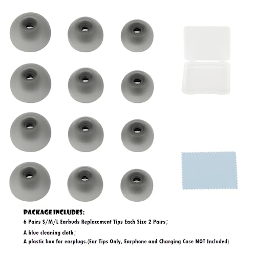 Cyadci Replacement Ear Tips Silicone Earbuds Replacement Tips 6 Pairs Replacement Earbud Tips Compatible With Samsung Galaxy Buds 2 / Galaxy Buds Plus,Fit In The Charge Case thumb #6
