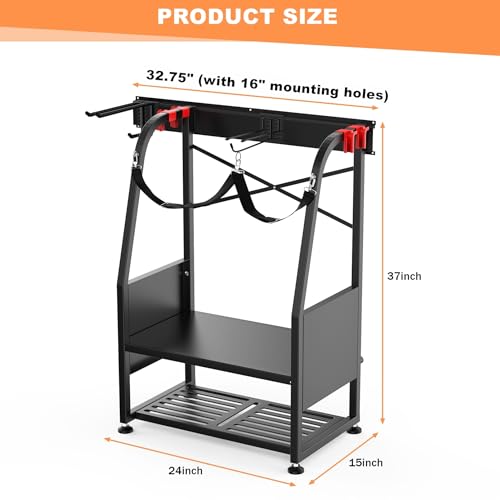 WALMANN Wall Mount Golf Bag Organizer, 2 Golf Bags Stand, Black - image 4