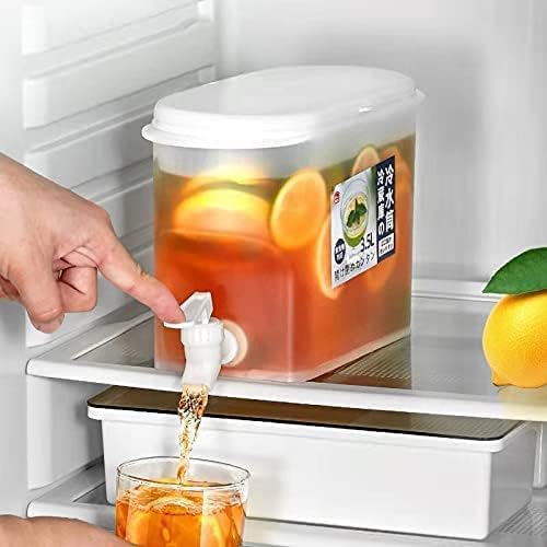 GNEY 3.5L Drinks Dispenser with Tap Refillable Ice Water Cold Kettle Fruit Teapot with Faucet Suitable for Teas Juices Beverage Spigot Large Capacity Container Lemonade for Juice Storage