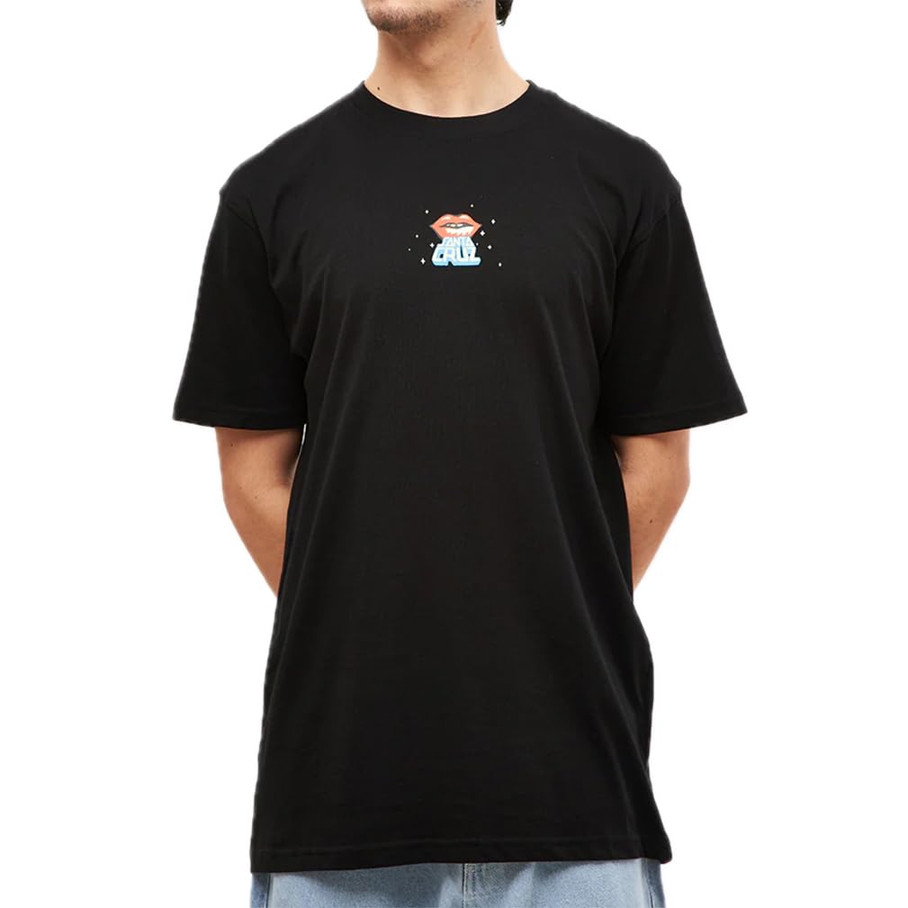 SANTA CRUZ Camiseta Jhonson Danger Zone Camiseta Manga Corta Hombre Negro Original 2024