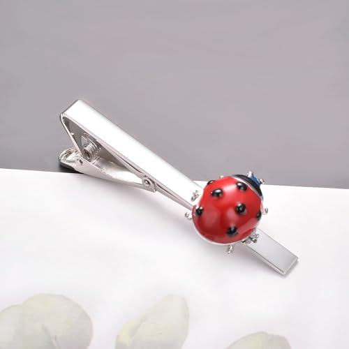 Image of Unique Insect Tie Clip for Men Bee Fish Butterfly Turtle Ladybug Novelty Tie Bar Silver Gold Animal Party Anniversary Jewelry Gift