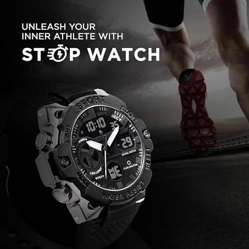 Image of Carlington Digital Sports Watch, Alarm, Stopwatch, Calendar, Water-Resistant, Shock-Resistant, Back Light Display Watch for Men