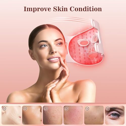 Image of INTEO Red Light Therapy Mask for Face, 850nm NIR Glow Time LED Face Mask