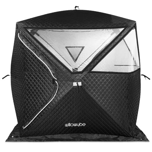 WILLOWYBE Outdoor Sauna Tent Pro - 4-Person, All-Weather, Insulated, Solid, P...