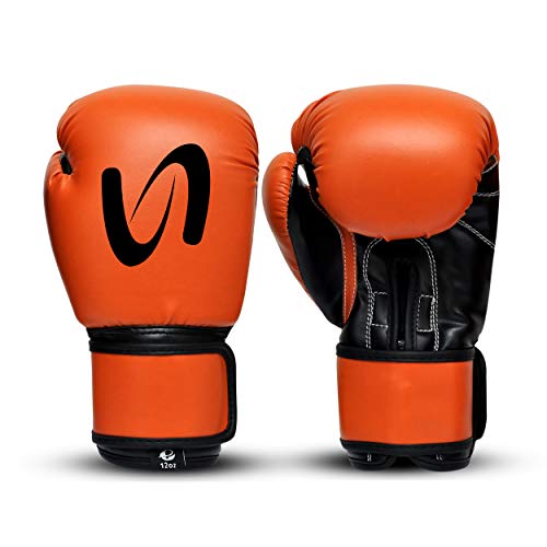 Adults Classic Boxing Gloves - Boxing Mma Muay Thai Training & Bag Work (Orange Black, 12 Oz) #TOP2