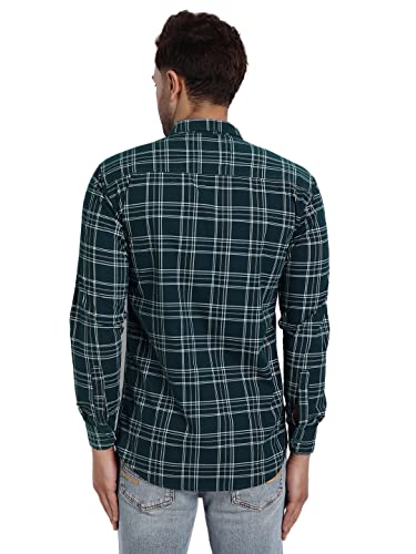 Image of Majestic Man Slim Fit Cotton Casual Check Shirt for Men